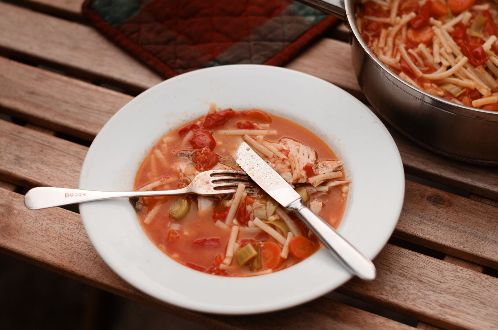 Kipstoofpot met pasta Kipstoofpot met pasta