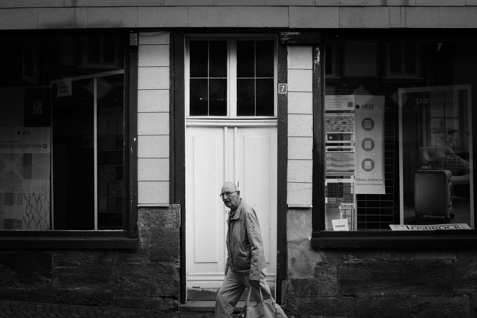 Man in front of a door